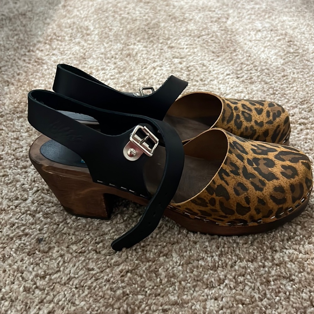 Lotta from Stockholm leopard Highwood clogs
